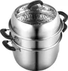 Dampfkocher 3 Etagen, 28cm, 8L Topf, Edelstahl, Allherde Produktbild-Vorschau 1