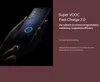A hand holding a smartphone that is charging, with marketing text on the right. Produktbild-Vorschau