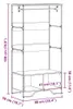 vidaXL Věšák na kabáty šedý Sonoma 90x50x180 cm materiál na Náhled obrázku produktu 8