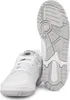A pair of white New Balance sneakers, with one shoe shown from the side and the other from the sole. Produktbild-Vorschau