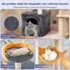 A collage of images showcasing different features of a cat tree, with text overlays describing the features. Anteprima dell’immagine prodotto