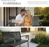 A couple sitting on a garden bench, with a close-up of the bench below. Náhled obrázku produktu