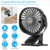 Mini Ventilator Leise-3 Geschwindigkeitsstufen Clip Produktbild-Vorschau 6
