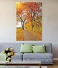 Wallario Poster - Herbstlicher Waldweg mit buntem Laub, Produktbild-Vorschau 2