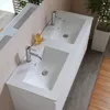 Mobile bagno 120 cm con 2 cassetti bianco effetto legno  Anteprima dell’immagine prodotto 4