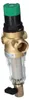 A water filter with a brass body, a green cap, and a clear filter housing. Náhľad obrázku produktu