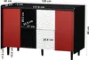 MODFU mobile bar mobile da soggiorno con ante rosse + 2 Anteprima dell’immagine prodotto 6