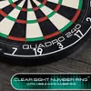 A close-up view of a dartboard with numbers and scoring sections. Podgląd zdjęcia produktu