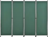 A dark green, four-panel outdoor screen divider with silver metal poles. Podgląd zdjęcia produktu