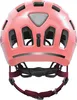 The back view of a pink bicycle helmet for children and young adults. Voir les images du produit