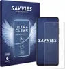 A product box and a screen protector on a smartphone. Produktbild-Vorschau