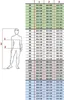 A size chart for clothing with a diagram of a human figure indicating measurements. Produktbild-Vorschau