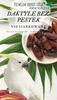 A white cockatoo is shown next to a bowl of dates, with green leaves in the background. Text overlays describe the product as premium parrot food. Voir les images du produit
