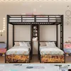 A bunk bed with two lower beds and storage shelves in a child's bedroom. Anteprima dell’immagine prodotto