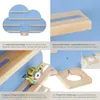 tectake® Wandregal Wolkenoptik, 6 Regalböden, massiv Holz, Produktbild-Vorschau 4