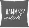 Huuraa Kissen Hamm verliebt 40x40cm mit Füllung Steel Grey Produktbild-Vorschau 1