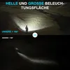 Comparison of two flashlights, one with a wide beam and one with a narrow beam, in a dark outdoor setting. Produktbild-Vorschau
