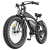 A black electric bicycle with fat tires is shown against a white background. Náhľad obrázku produktu