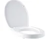 A white toilet seat with the lid up, shown from a diagonal angle against a white background. Produktbild-Vorschau