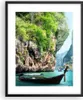 Gerahmtes Poster - Schwarzer Rahmen - Boot Klippen Natur Produktbild-Vorschau 1
