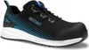 A single black and blue safety shoe is shown against a white background. Produktbild-Vorschau