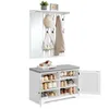 Schuhbank Wandgarderobe Set, Garderobe mit Spiegel, 8 Produktbild-Vorschau 1