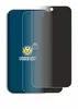 A privacy screen protector is shown on top of a smartphone. Produktbild-Vorschau