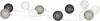 A string of decorative LED lights with spherical bulbs in various shades of gray and white. Produktbild-Vorschau
