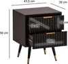 Noční stolek černý s dekorem dub 43,5x39x56 cm moderní Náhled obrázku produktu 3