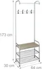 Relaxdays Garderobe mit Schuhablage & Sitzbank, Metall, Produktbild-Vorschau 4