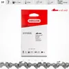 A product package for a chainsaw chain with a sample of the chain shown below. Produktbild-Vorschau