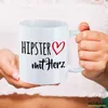 Huuraa Kaffeetasse Hipster mit Herz 330ml Weiß Keramik Produktbild-Vorschau 3