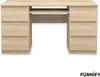 Schreibtisch 130x76x50cm mit 6 Schubladen Sonoma Büro PC Produktbild-Vorschau 3