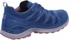 A side view of a blue and pink LOWA women's hiking shoe against a white background. Produktbild-Vorschau