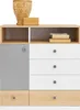 Kommode Jugendzimmer, Eiche mit weiß und grau PINETO-133 Produktbild-Vorschau 1