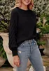 ASKSA Damen Pullover Laternenaermeln Strickpullover Produktbild-Vorschau 3