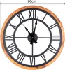 Opviq, Roman - Black, Dekorative Metall-Wanduhr, Schwarz, Produktbild-Vorschau 3