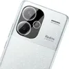 Close-up of the rear camera module and branding of a white smartphone, with water droplets on the surface. Produktbild-Vorschau