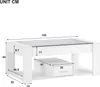 Tavolino da salotto 100 x 50 x 40 cm con piano in vetro, 2 Anteprima dell’immagine prodotto 2