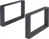 Two black metal table legs are shown against a white background. Voir les images du produit