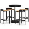 vidaXL 5 tlg. Gartenbar Set Schwarz Poly Rattan & Produktbild-Vorschau 3