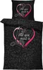 Bettwäsche 135x200 cm Leopardenfell Herz Love schwarz Produktbild-Vorschau 1