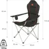 A diagram showing the dimensions of a camping chair, with measurements for height, width, and depth, as well as a maximum weight capacity. Náhled obrázku produktu