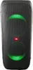 A black JBL PartyBox 310 Bluetooth speaker with green LED lights. Produktbild-Vorschau