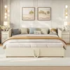 ProximaX Beige-Samt-Ausziehsofa-Bett mit Produktbild-Vorschau 11