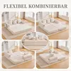 A collage of images showing a modular sofa bed in various configurations, set in a living room environment. Anteprima dell’immagine prodotto