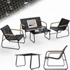 Juskys Gartenmöbelset Genua 4-tlg., Metall & Textil, mit Produktbild-Vorschau 1