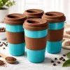 4 Kafeebecher Coffee to Go Becher Mehrweg Kaffee Tee Produktbild-Vorschau 1