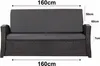 A front view of a dark grey outdoor sofa cushion with dimensions indicated by text and arrows. Náhľad obrázku produktu