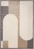 A flat lay of a modern rug with abstract geometric shapes. Voir les images du produit